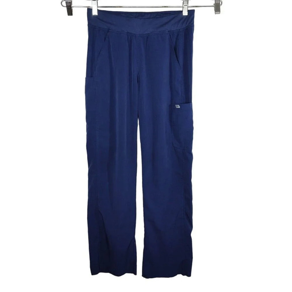 Elavate by IRG Blue Scrub Pants Women Size S Pull-on Elastic Waist HEM IS CUT - Picture 1 of 8